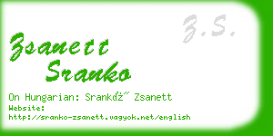 zsanett sranko business card